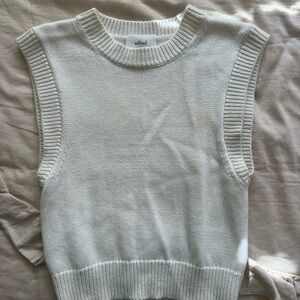 Wilfred White Sleeveless Knit Top